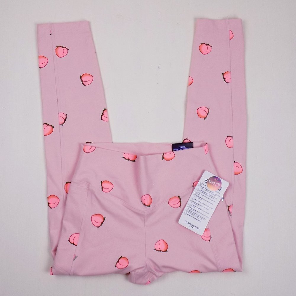 new with tags ultimate leggings peach emoji print